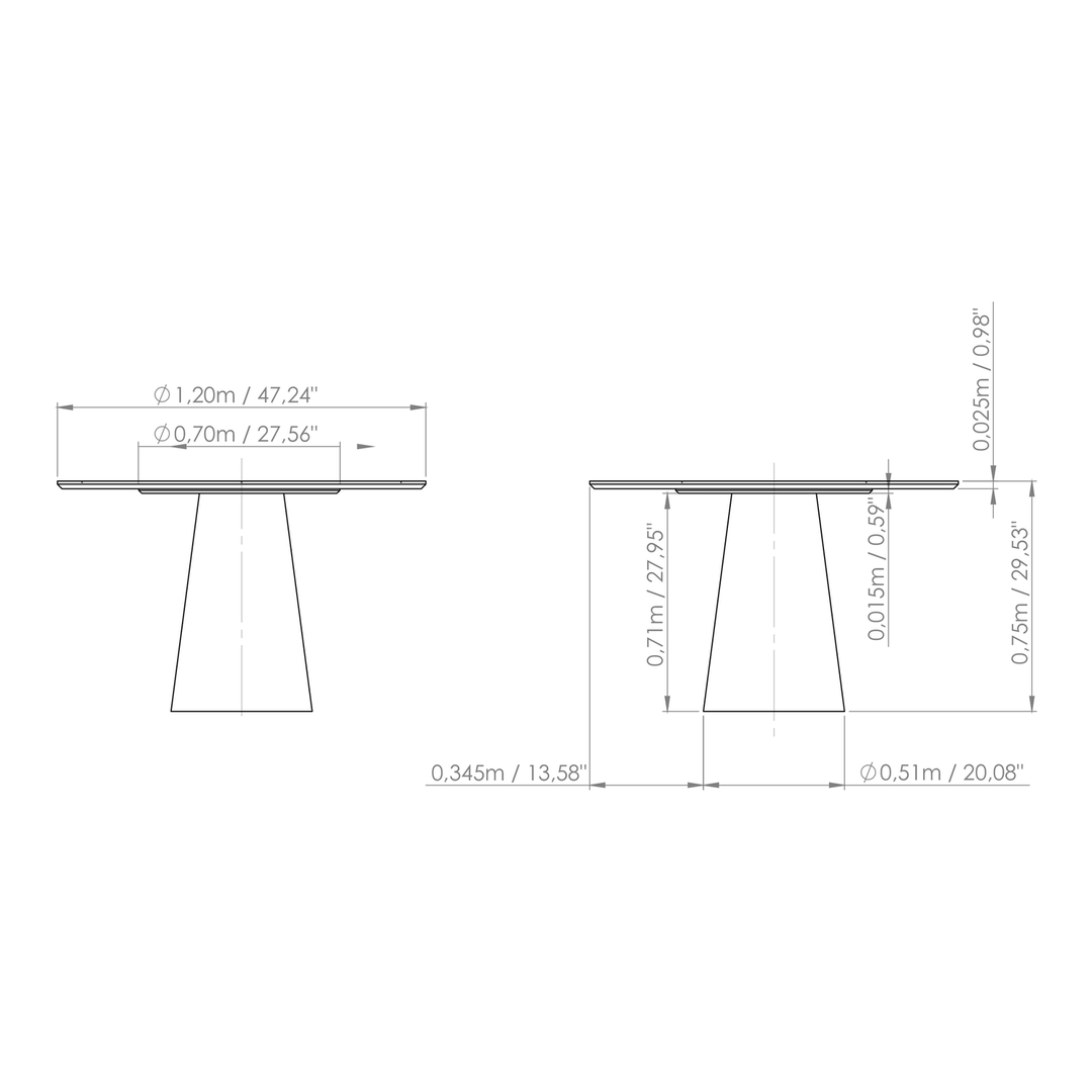 Mona Wood Round Dining Table