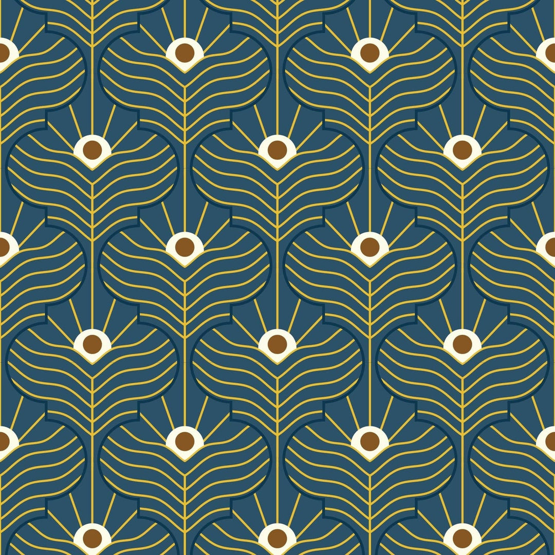 Moroccan Peacock Wallpaper-Mitchell Black-MITCHB-WC408-MA-PM-10-Wall DecorPatterns Marine-Premium Matte Paper-6-France and Son