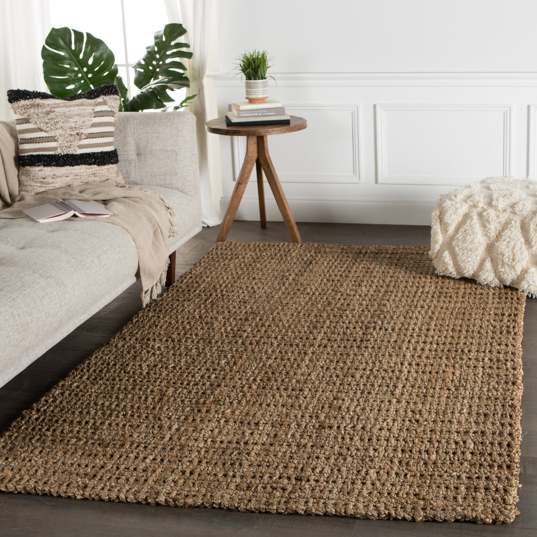 Jaipur Living Achelle Natural Solid Taupe Runner Rug (2'6"X12')