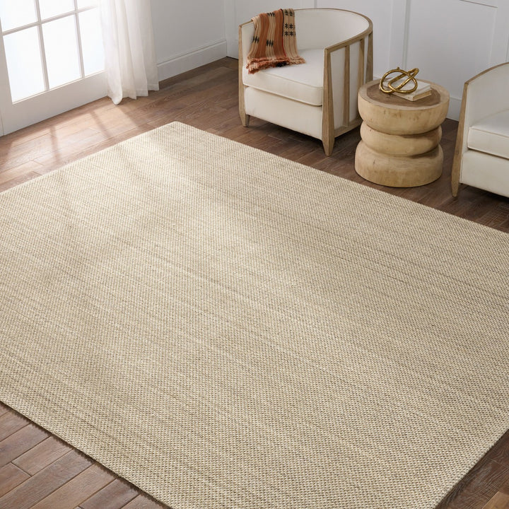 Jaipur Living Naples Natural Solid White/ Taupe Area Rug (12'X18')