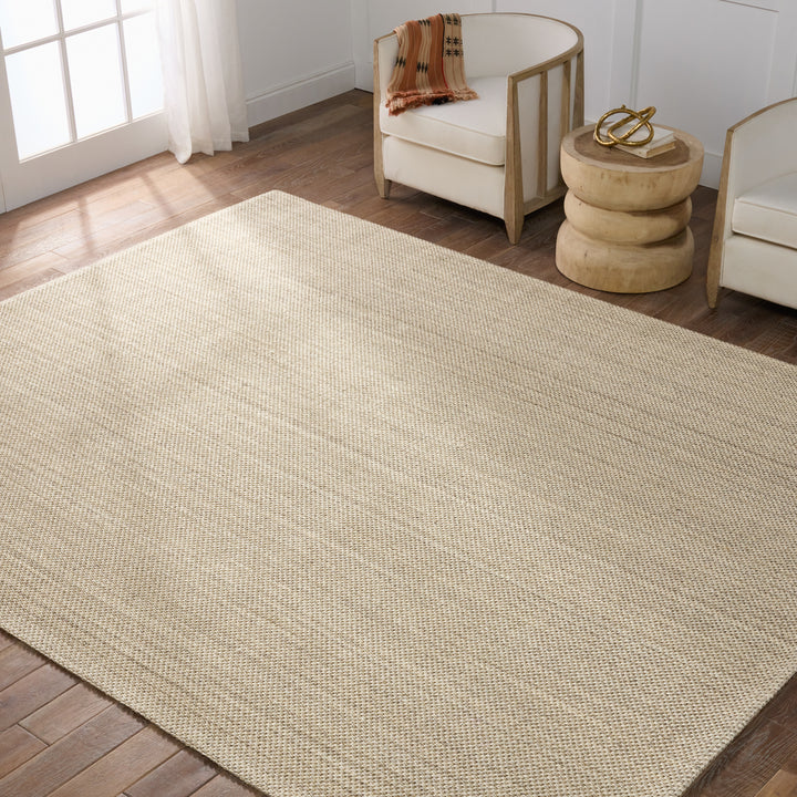 Jaipur Living Naples Natural Solid White/ Taupe Area Rug (12'X15')