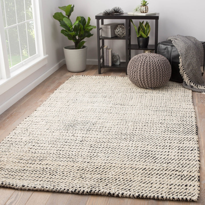 Jaipur Living Almand Natural Solid White/ Black Area Rug (6'X9')