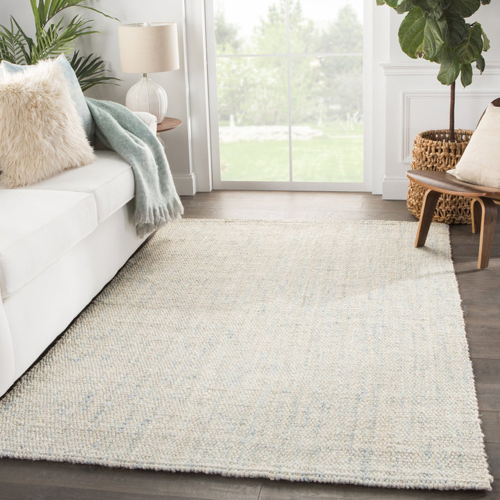 Jaipur Living Bluffton Natural Solid Ivory/ Blue Area Rug (5'X8')