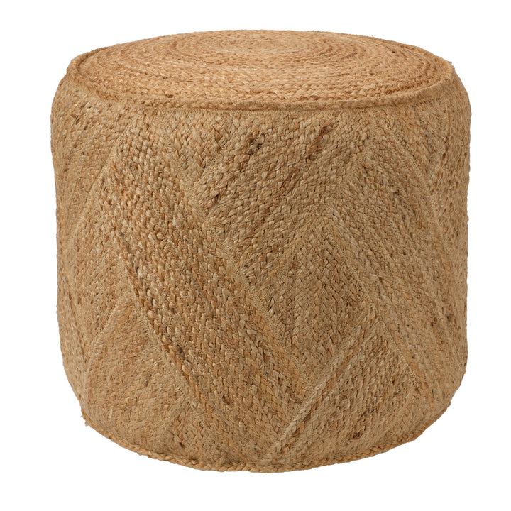 Vibe by Jaipur Living Lenore Handmade Solid Tan Cube Pouf