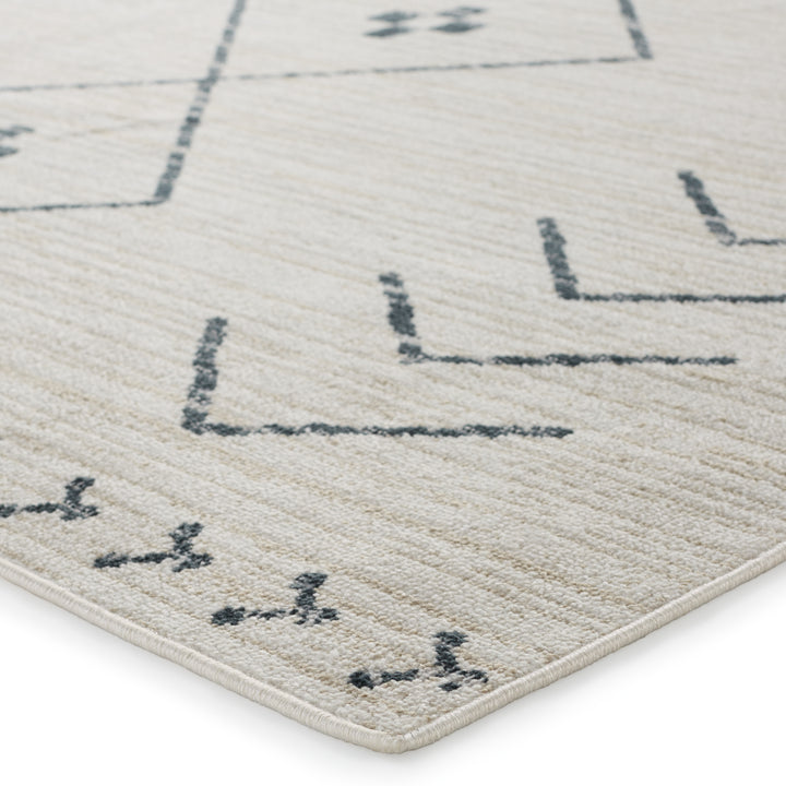 Vibe by Jaipur Living Taos Tribal Cream/ Dark Slate Area Rug (6'7"X9'6")