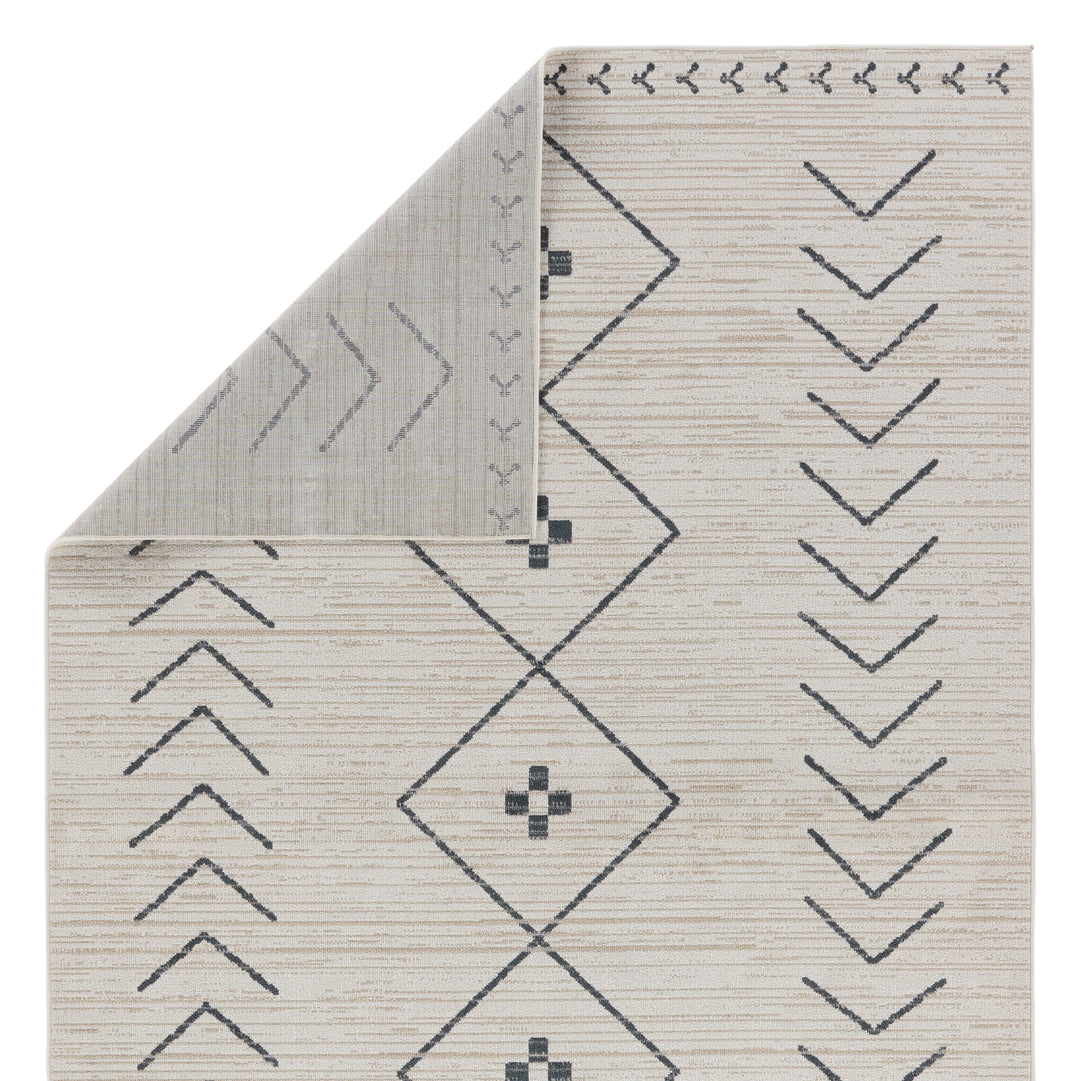 Vibe by Jaipur Living Taos Tribal Cream/ Dark Slate Area Rug (5'3"X7')