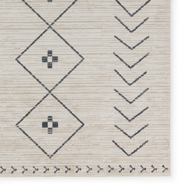 Vibe by Jaipur Living Taos Tribal Cream/ Dark Slate Runner Rug (2'8"X10')