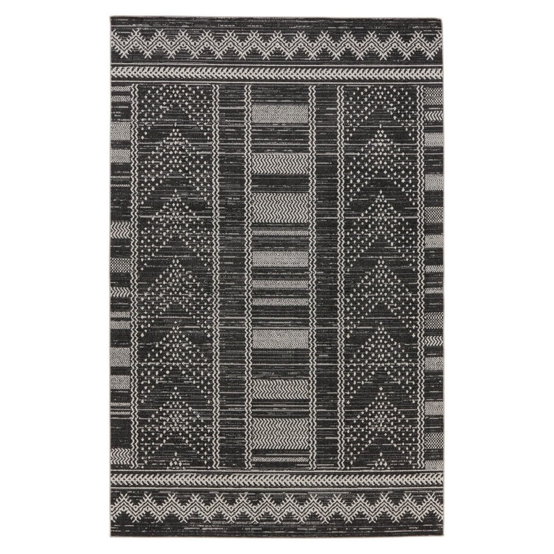 Vibe by Jaipur Living Mateo Tribal Black/ Light Gray Area Rug (6'7"X9'6")