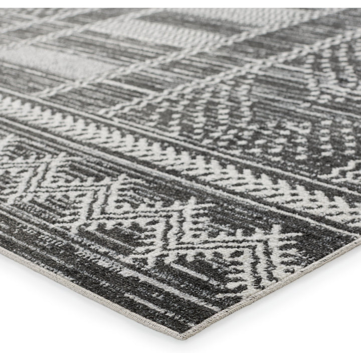 Vibe by Jaipur Living Mateo Tribal Black/ Light Gray Area Rug (6'7"X9'6")