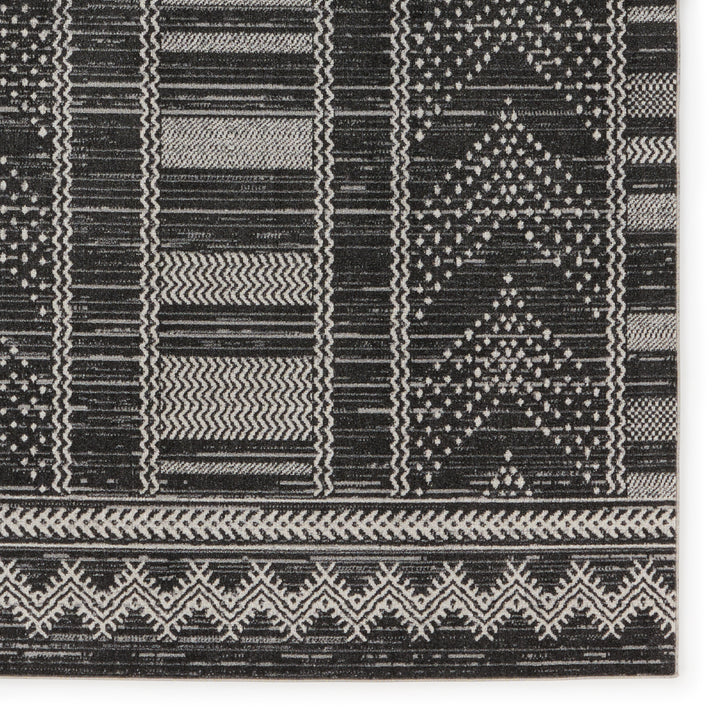 Vibe by Jaipur Living Mateo Tribal Black/ Light Gray Area Rug (6'7"X9'6")