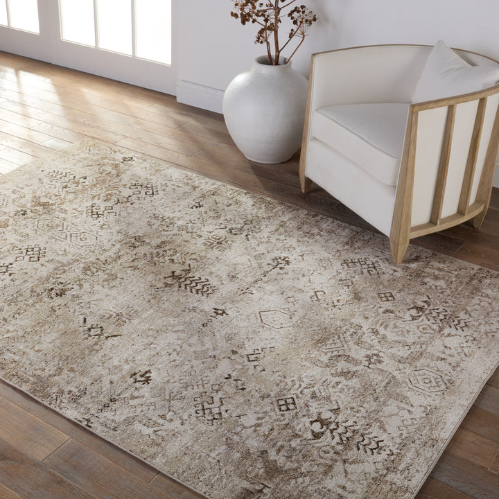 Vibe by Jaipur Living Kati Tribal Brown/ Cream Area Rug (7'10"X10')