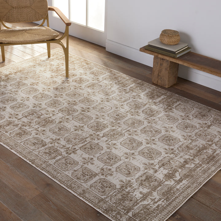 Vibe by Jaipur Living Milea Trellis Tan/ Cream Area Rug (4'X6')