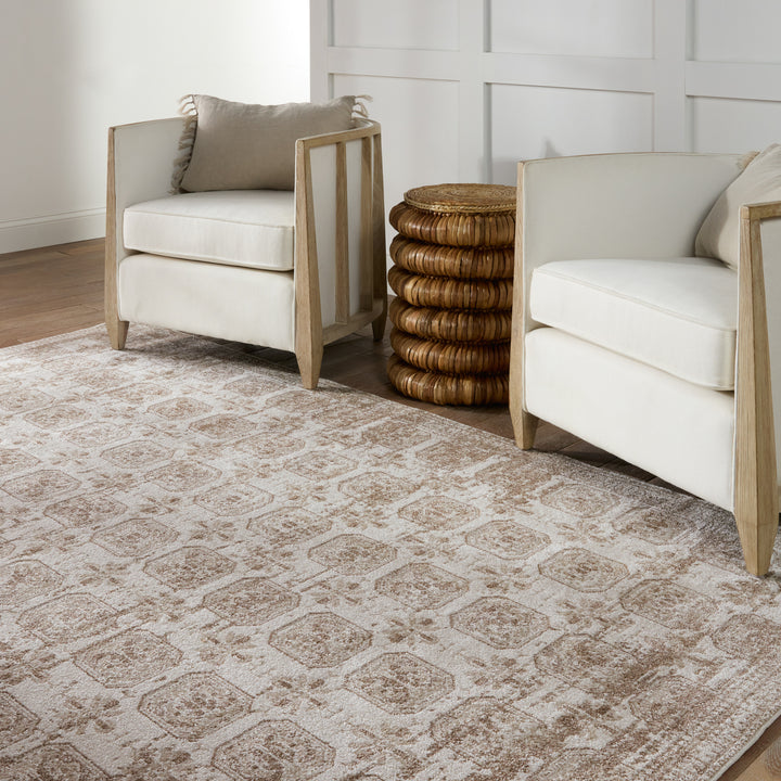 Vibe by Jaipur Living Milea Trellis Tan/ Cream Area Rug (9'X12')