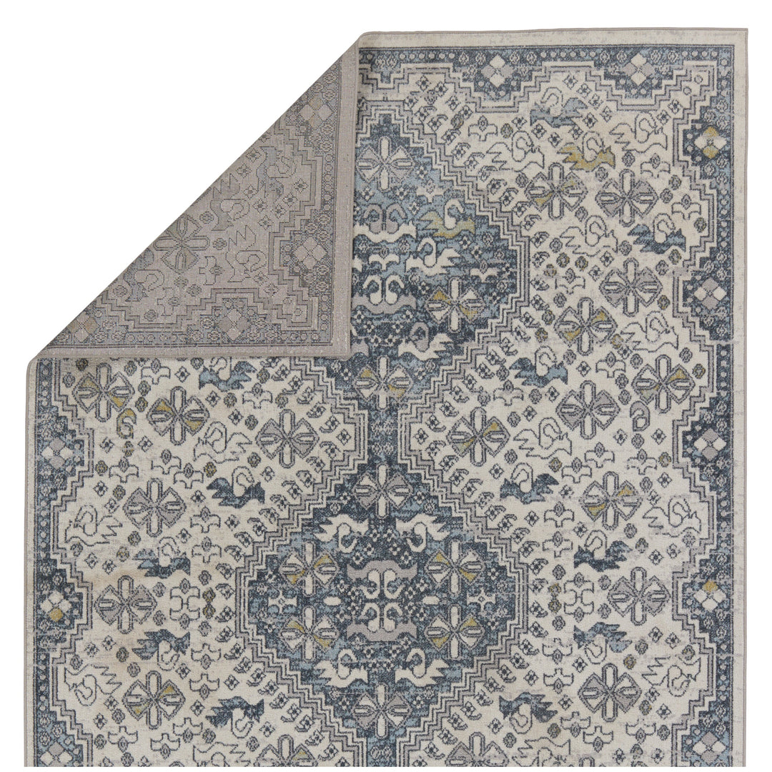 Vibe by Jaipur Living Yucca Medallion Cream/ Blue Area Rug (5'3"X7')