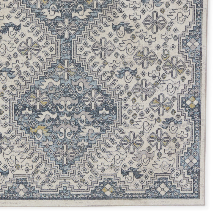 Vibe by Jaipur Living Yucca Medallion Cream/ Blue Runner Rug (2'X3')