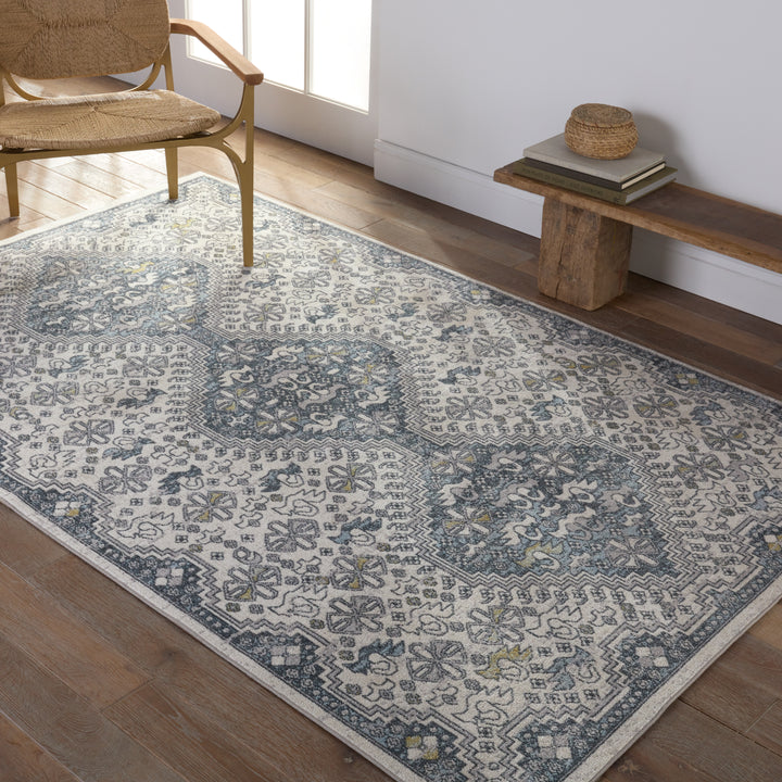 Vibe by Jaipur Living Yucca Medallion Cream/ Blue Area Rug (9'X12')