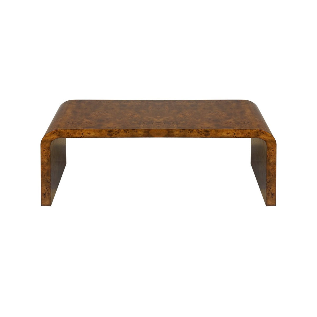 Newbury - Waterfall Coffee Table In Dark Burl Wood