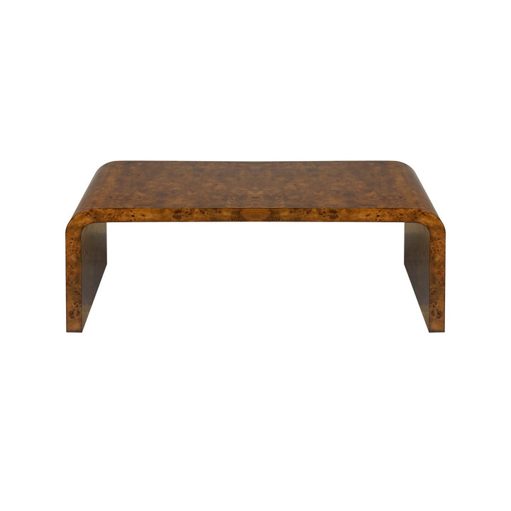 Newbury - Waterfall Coffee Table In Dark Burl Wood