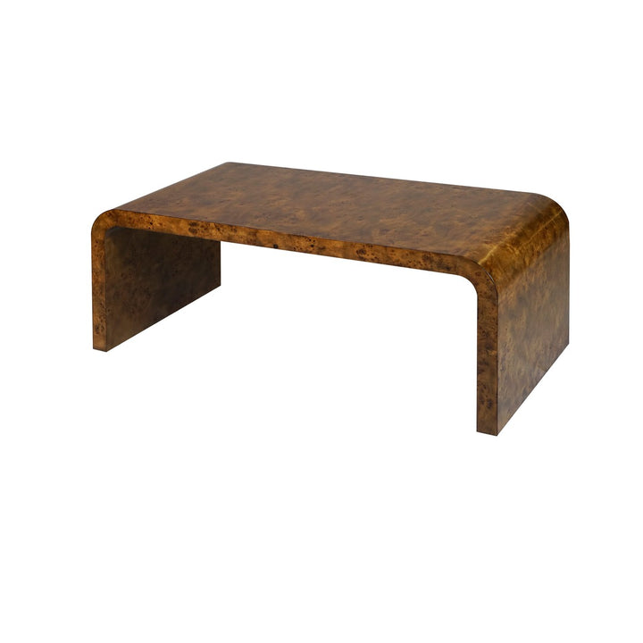 Newbury - Waterfall Coffee Table In Dark Burl Wood