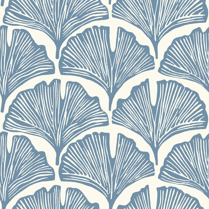 Feather Palm Peel And Stick Wallpaper By Novogratz-Tempaper & Co.-Tempaper-NG14141-DecorSingle Roll-Waverly Blue Palm-5-France and Son