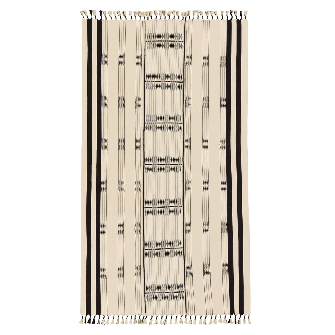 Jaipur Living Saramati Hand-Loomed Tribal Cream/ Black Throw