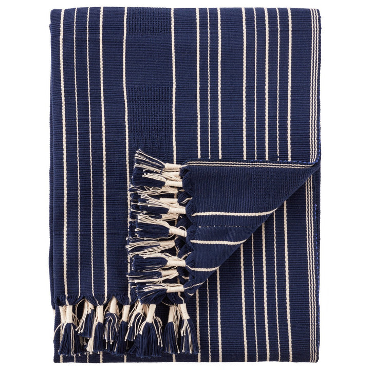 Jaipur Living Kiphire Hand-Loomed Tribal Blue/ Ivory Throw