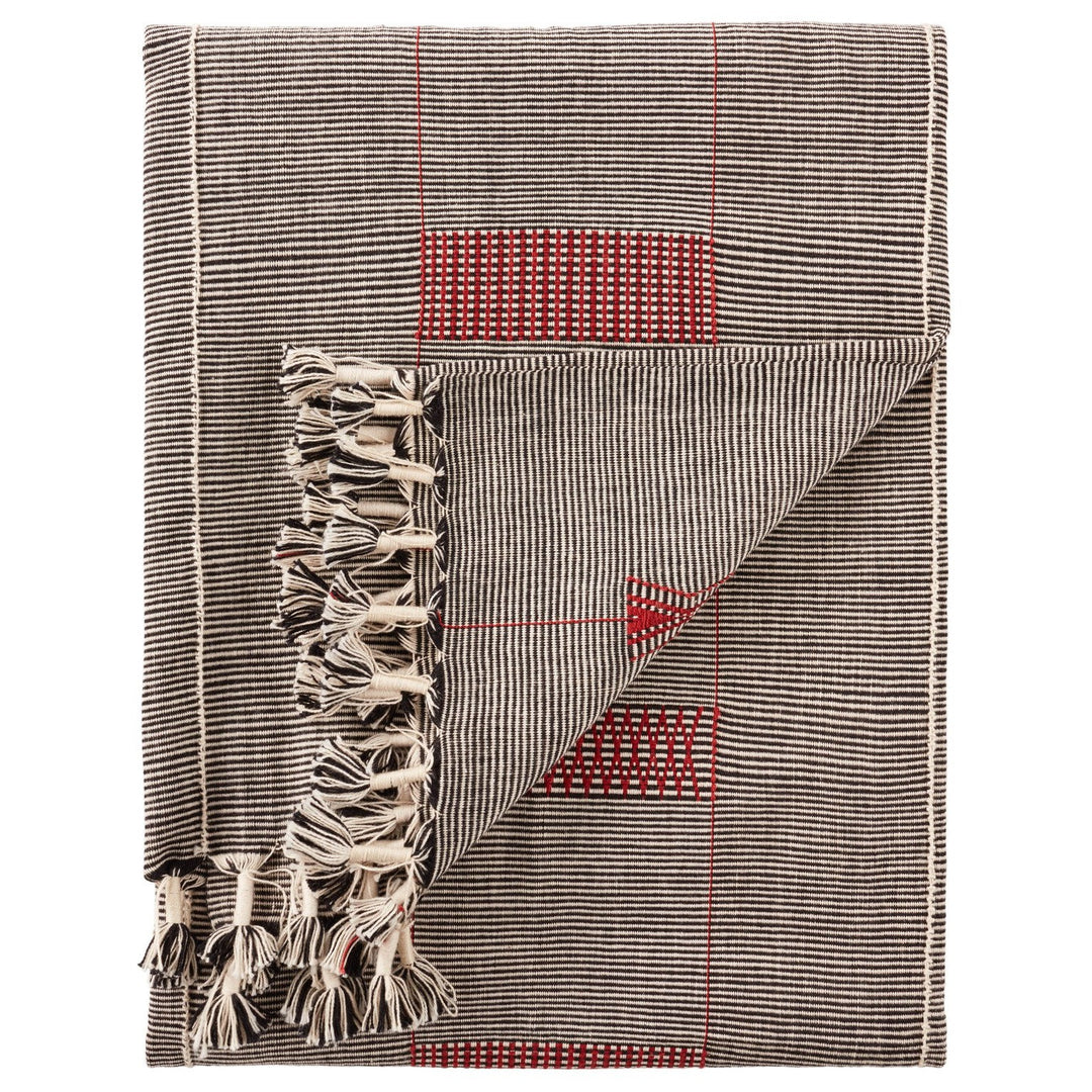 Jaipur Living Hebron Hand-Loomed Tribal Black/ Red Throw