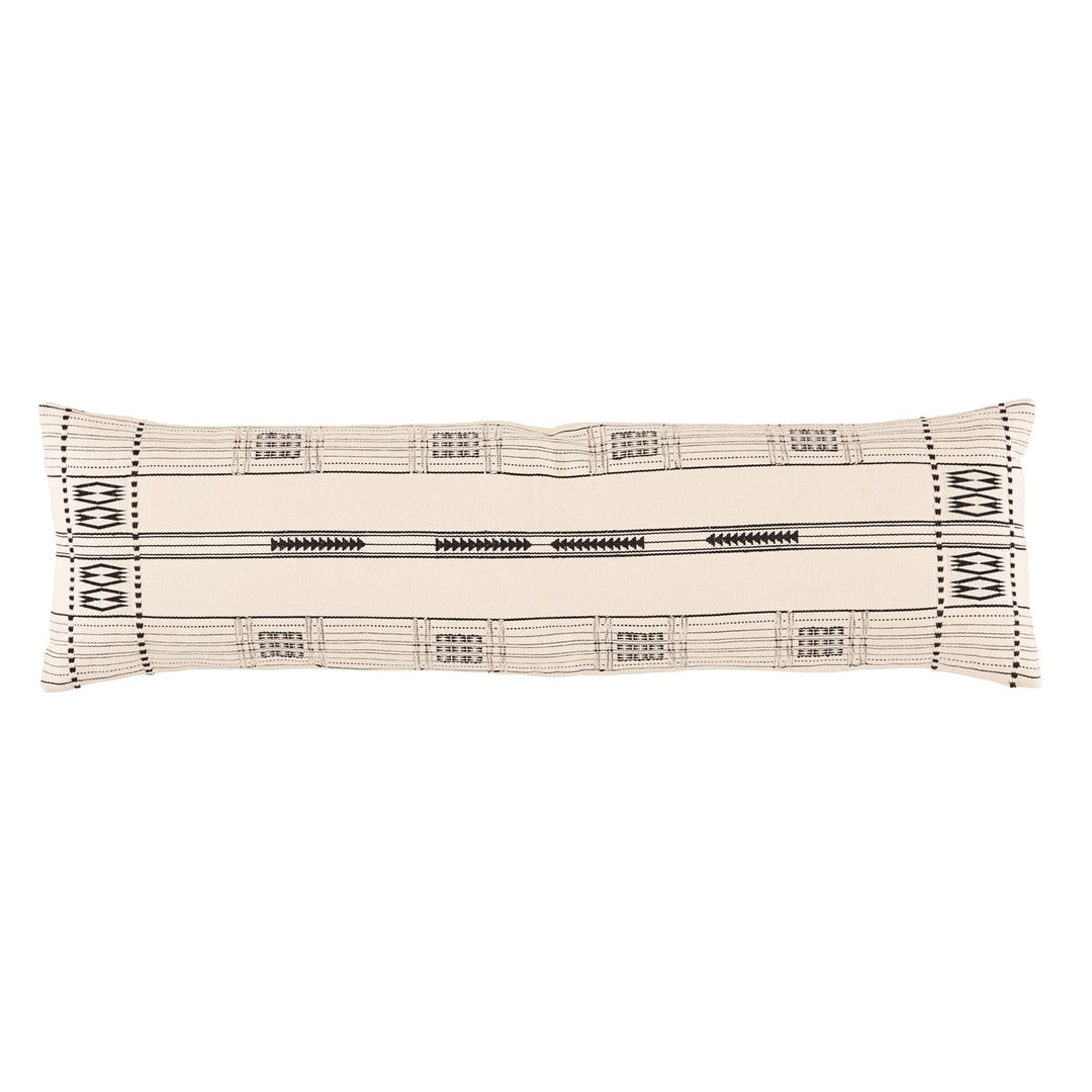 Jaipur Living Zeliang Hand-Loomed Tribal Cream/ Black Pillow Cover (13"X48" Lumbar)