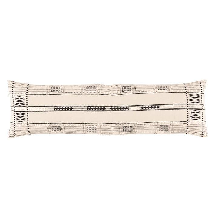 Jaipur Living Zeliang Hand-Loomed Tribal Cream/ Black Pillow Cover (13"X48" Lumbar)