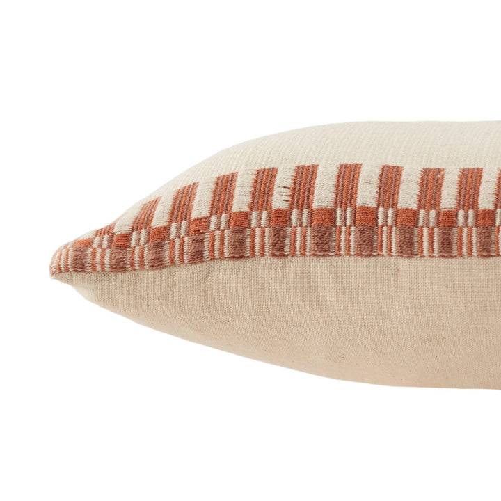 Jaipur Living Letsami Tribal Terracotta/ Ivory Pillow Cover (13"X21" Lumbar)