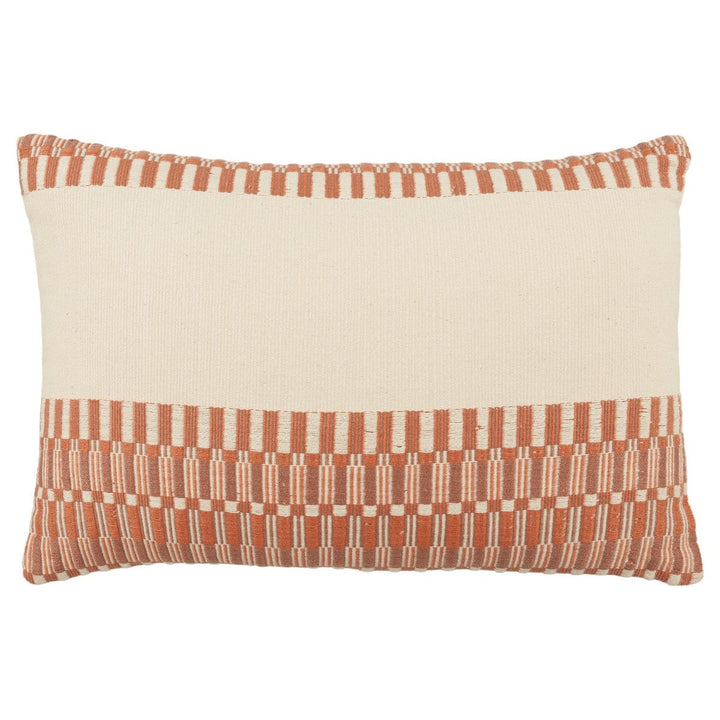 Jaipur Living Letsami Tribal Terracotta/ Ivory Pillow Cover (13"X21" Lumbar)