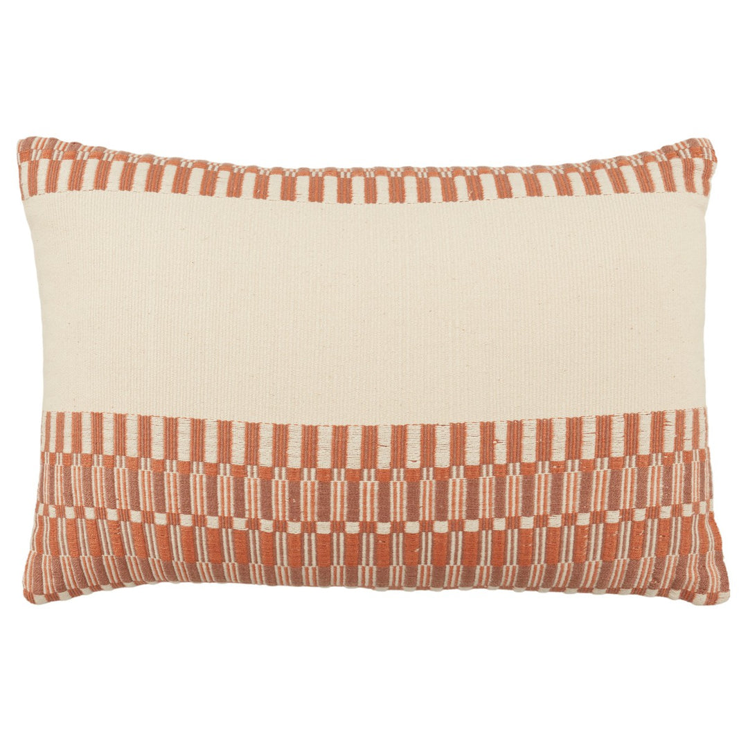 Jaipur Living Letsami Tribal Terracotta/ Ivory Poly Fill Pillow (13"X21" Lumbar)