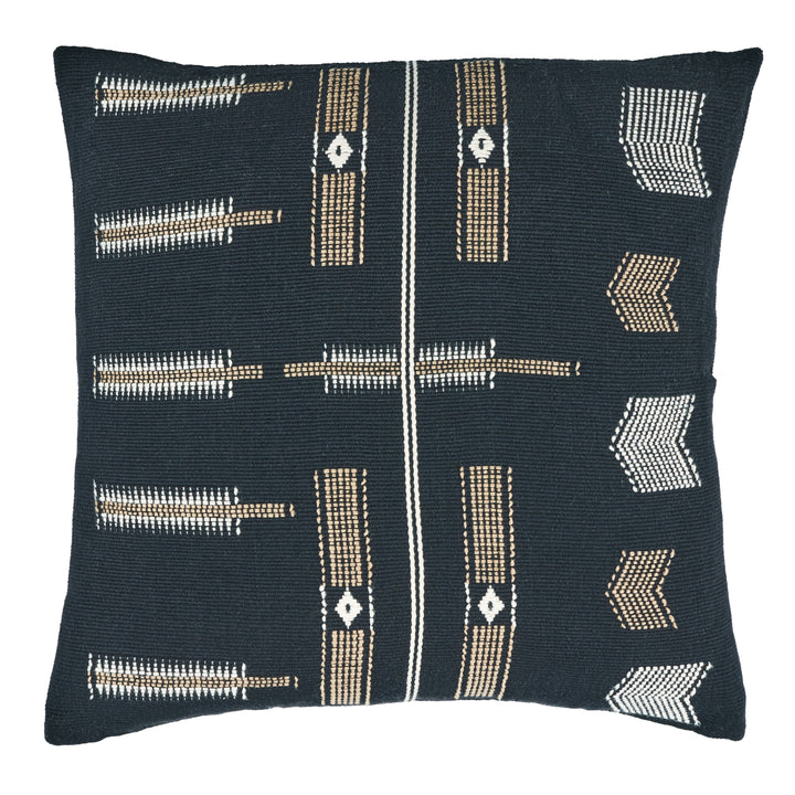 Jaipur Living Longkhum Tribal Black/ Tan Poly Fill Pillow (18" Square)