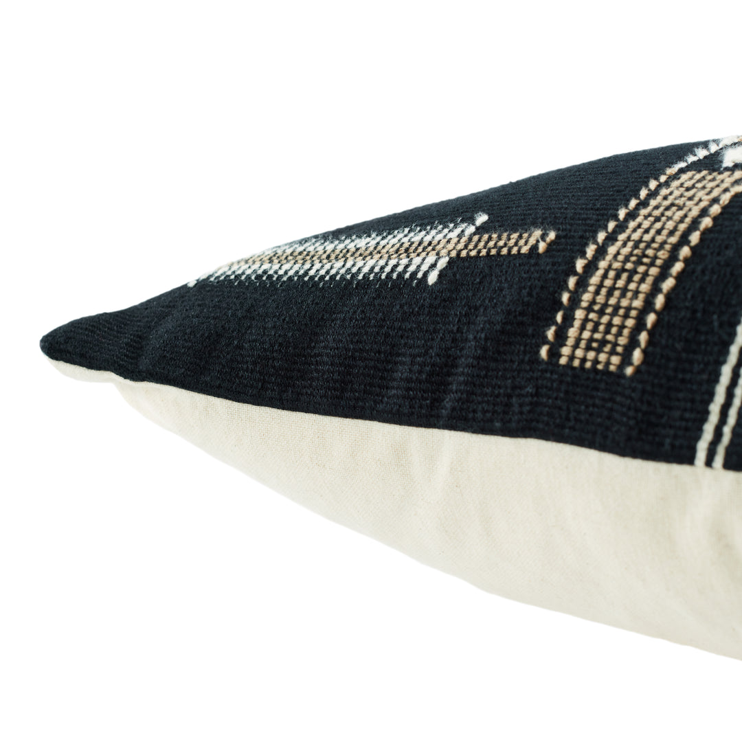 Jaipur Living Longkhum Tribal Black/ Tan Poly Fill Pillow (18" Square)