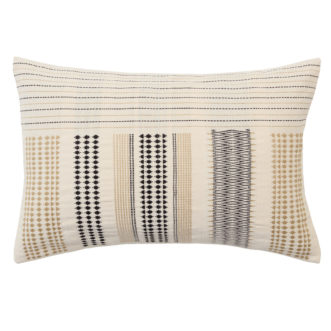 Jaipur Living Lumami Tribal Cream/ Black Pillow Cover (16"X24" Lumbar)