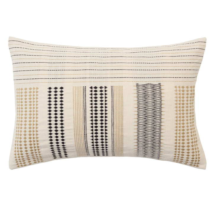 Jaipur Living Lumami Tribal Cream/ Black Pillow Cover (16"X24" Lumbar)