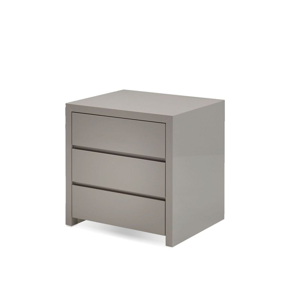 Nightstands Blanche Night Table 3-Drawer Stone High Gloss / Soft Closing Drawers