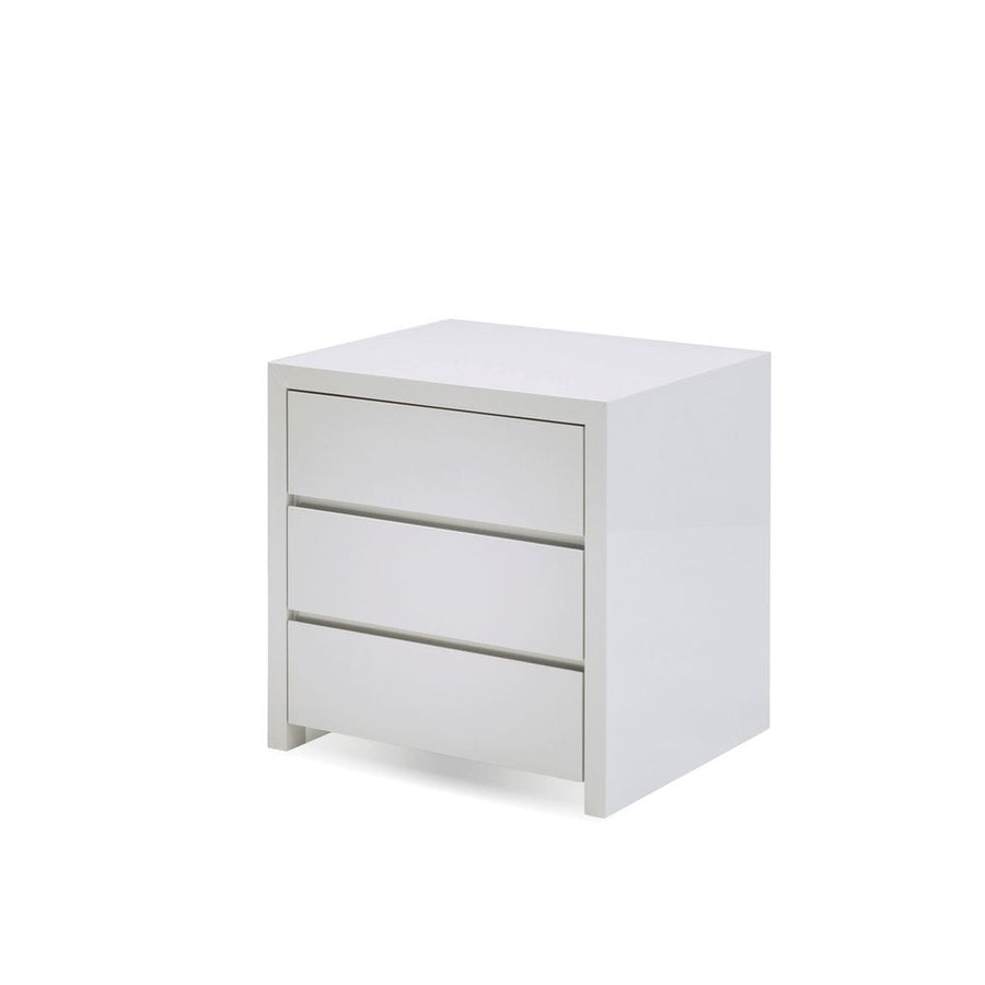 Nightstands Blanche Night Table 3-Drawer White High Gloss / Soft Closing Drawers