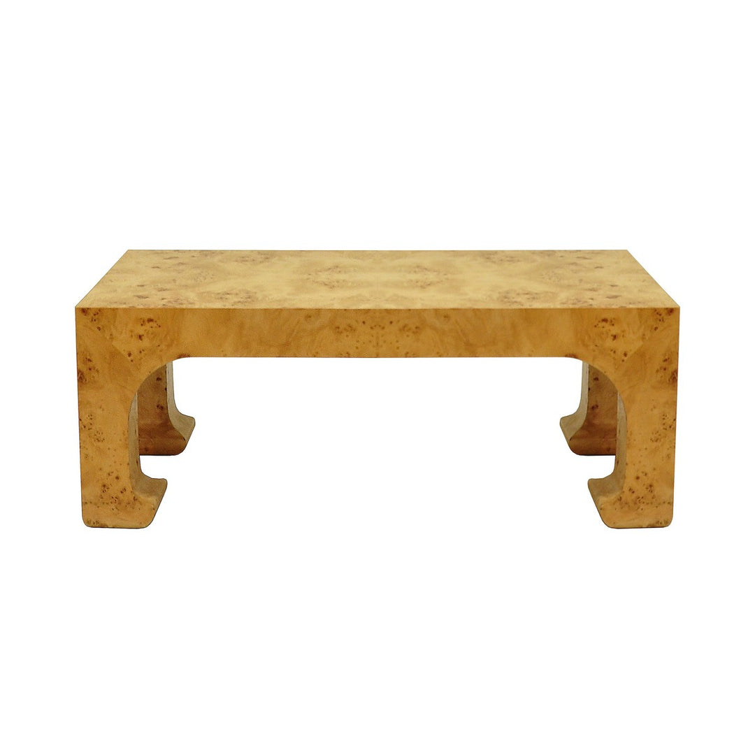 Nicola - Pagoda Style Coffee Table In Burl Wood