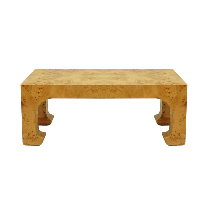 Nicola - Pagoda Style Coffee Table In Burl Wood