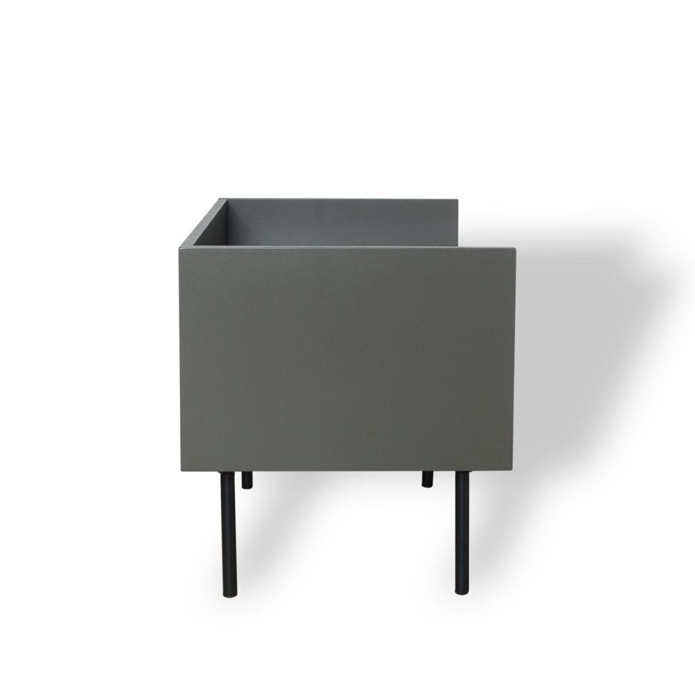Side Tables Slater Side Table Walnut Front/Slate Grey Ceramic Top, Black Powder Coated Steel
