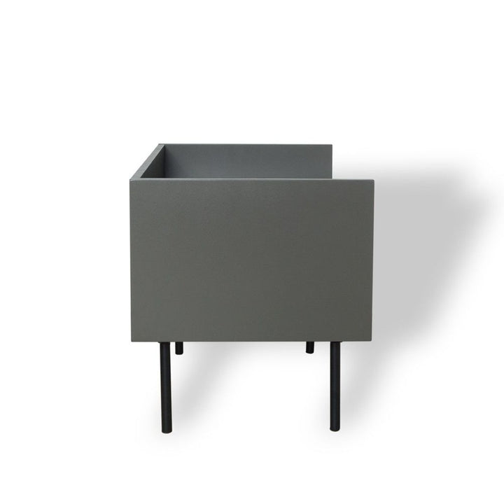 Side Tables Slater Side Table Walnut Front/Slate Grey Ceramic Top, Black Powder Coated Steel