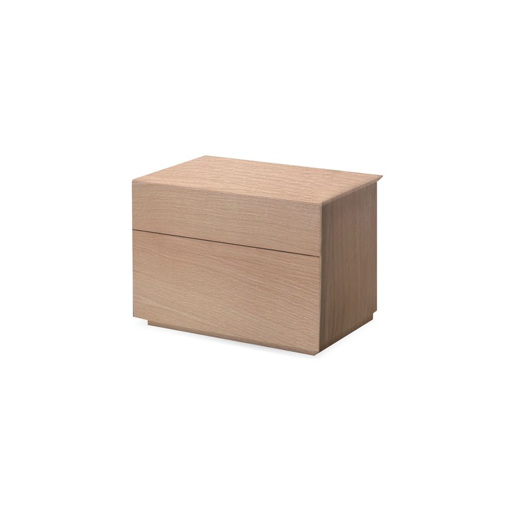 Nightstands Vex Night Table 2-Drawer White Oak Veneer / Soft Close Drawers