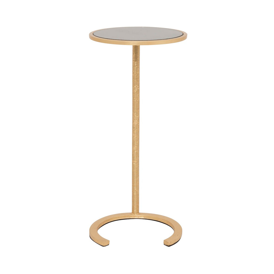 Nina - Wire Wrapped Stem Round Cigar Table With Mirror Top In Gold Leaf