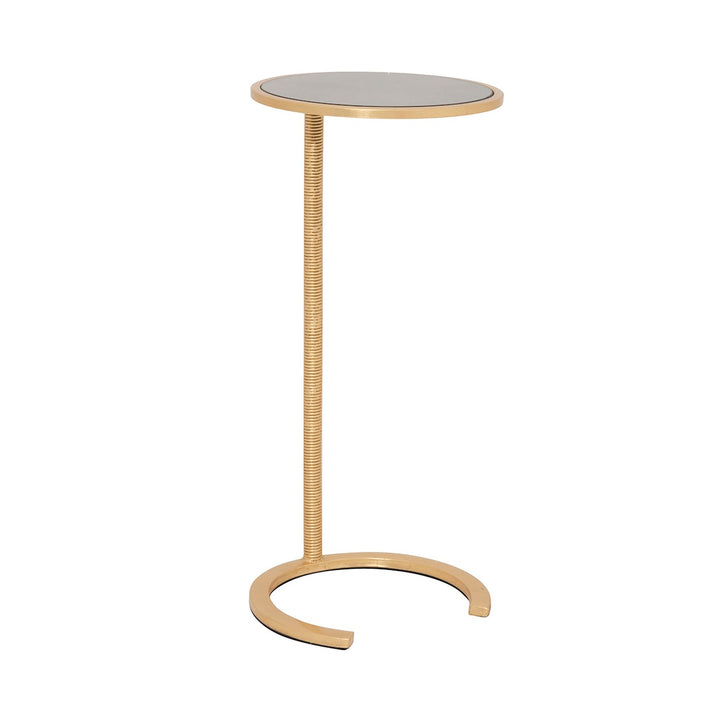 Nina - Wire Wrapped Stem Round Cigar Table With Mirror Top In Gold Leaf