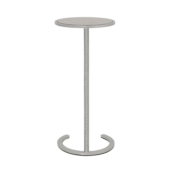 Nina - Wire Wrapped Stem Round Cigar Table With Mirror Top In Silver Leaf