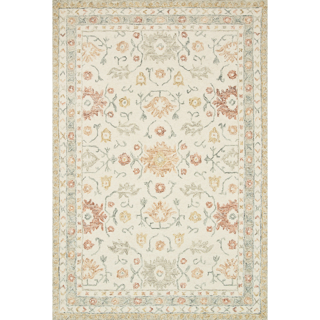 Loloi Norabel Ivory / Rust 18" x 18" Sample Rug