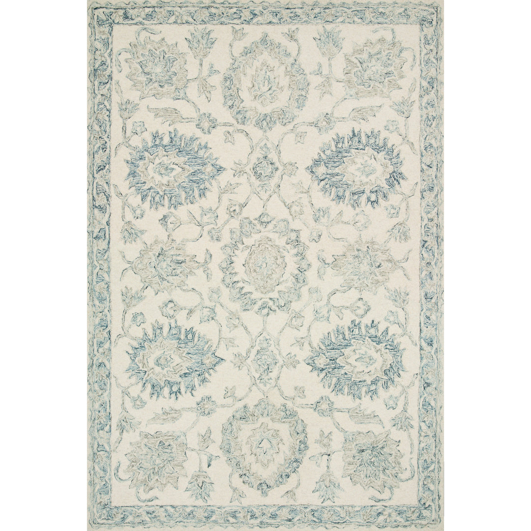 Loloi Norabel Ivory / Blue 18" x 18" Sample Rug