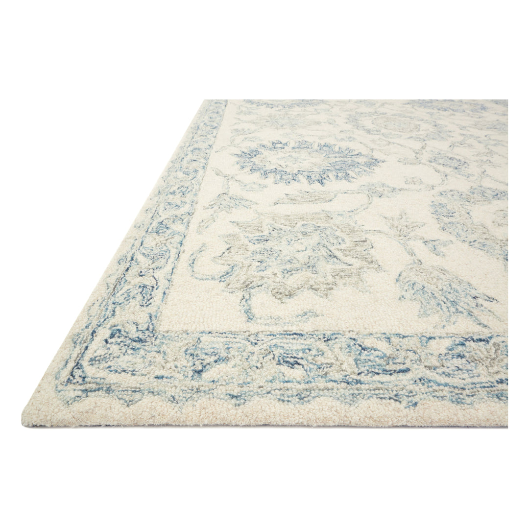 Loloi Norabel Ivory / Blue 18" x 18" Sample Rug