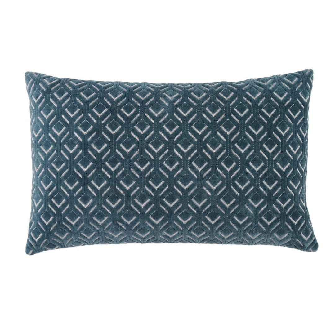 Jaipur Living Colinet Trellis Blue/ Silver Poly Fill Pillow (13"X21" Lumbar)